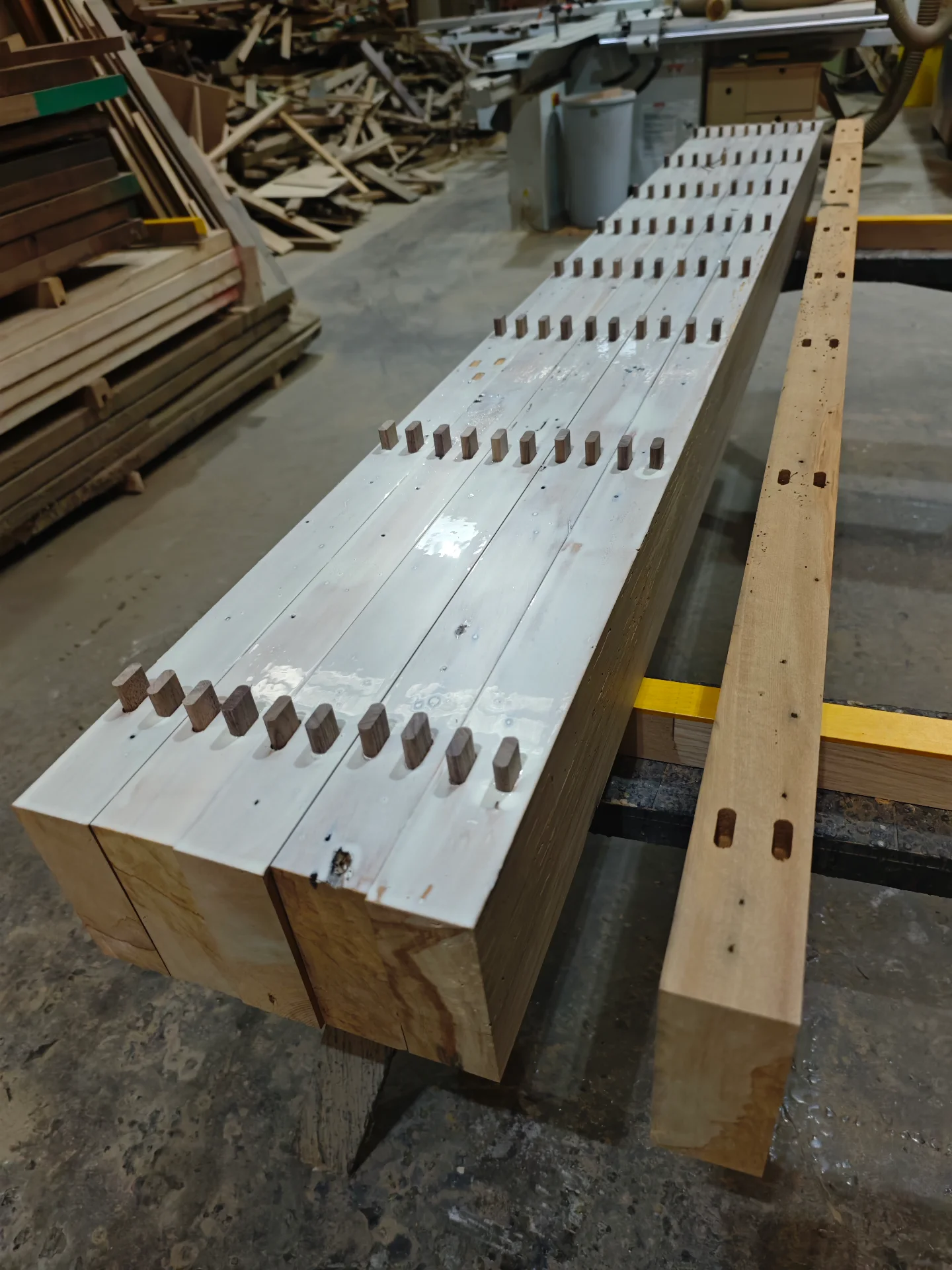Hayley recycled rimu dining table — Progress photo