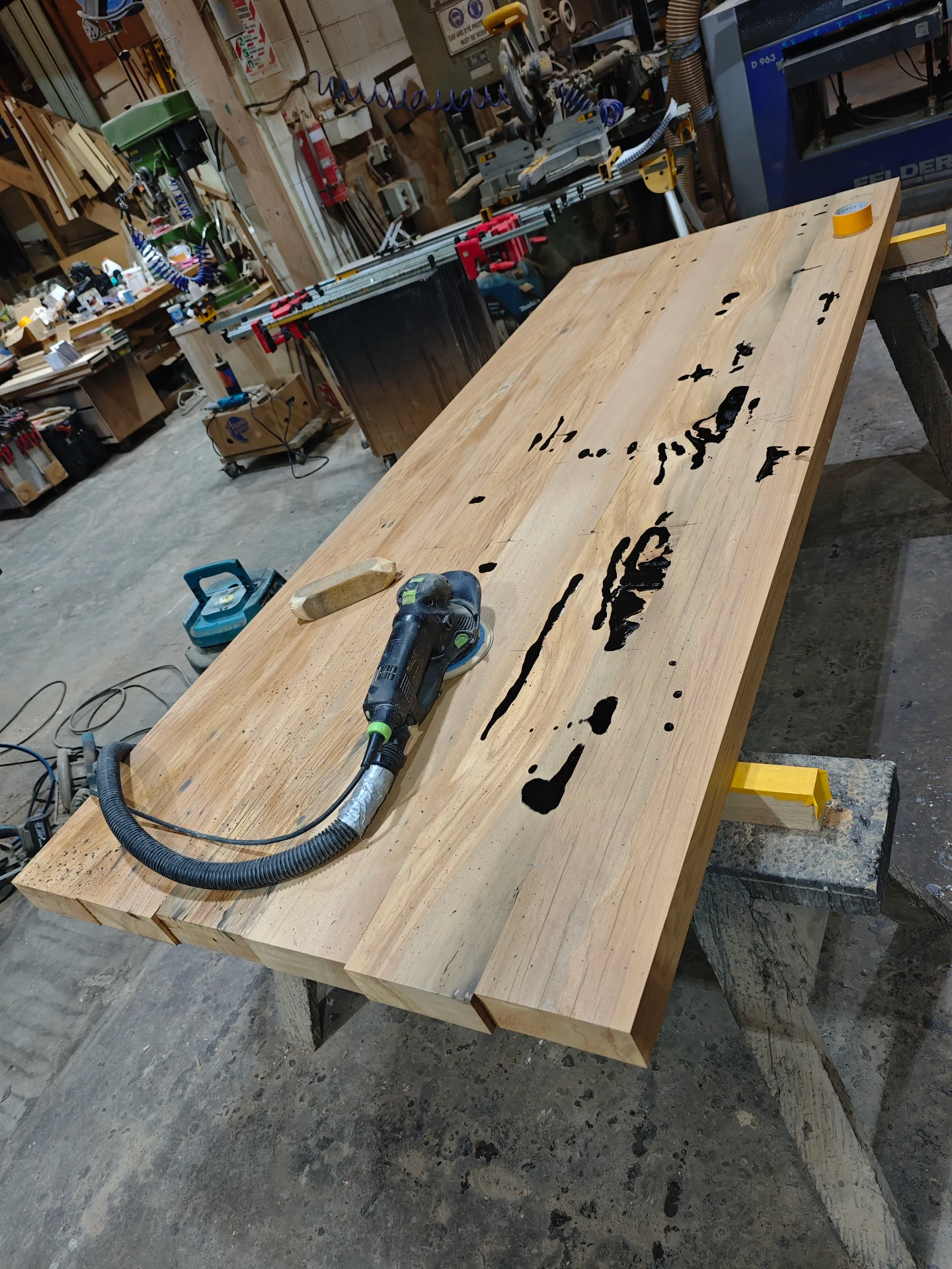 Hayley recycled rimu dining table — Progress photo