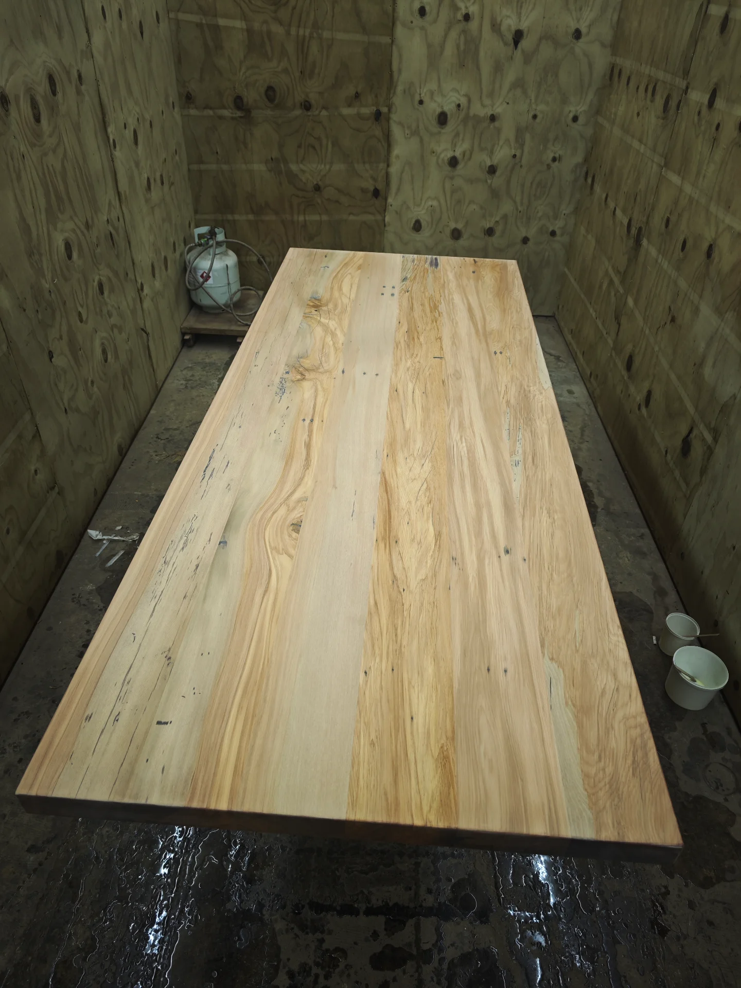 Hayley recycled rimu dining table — Progress photo