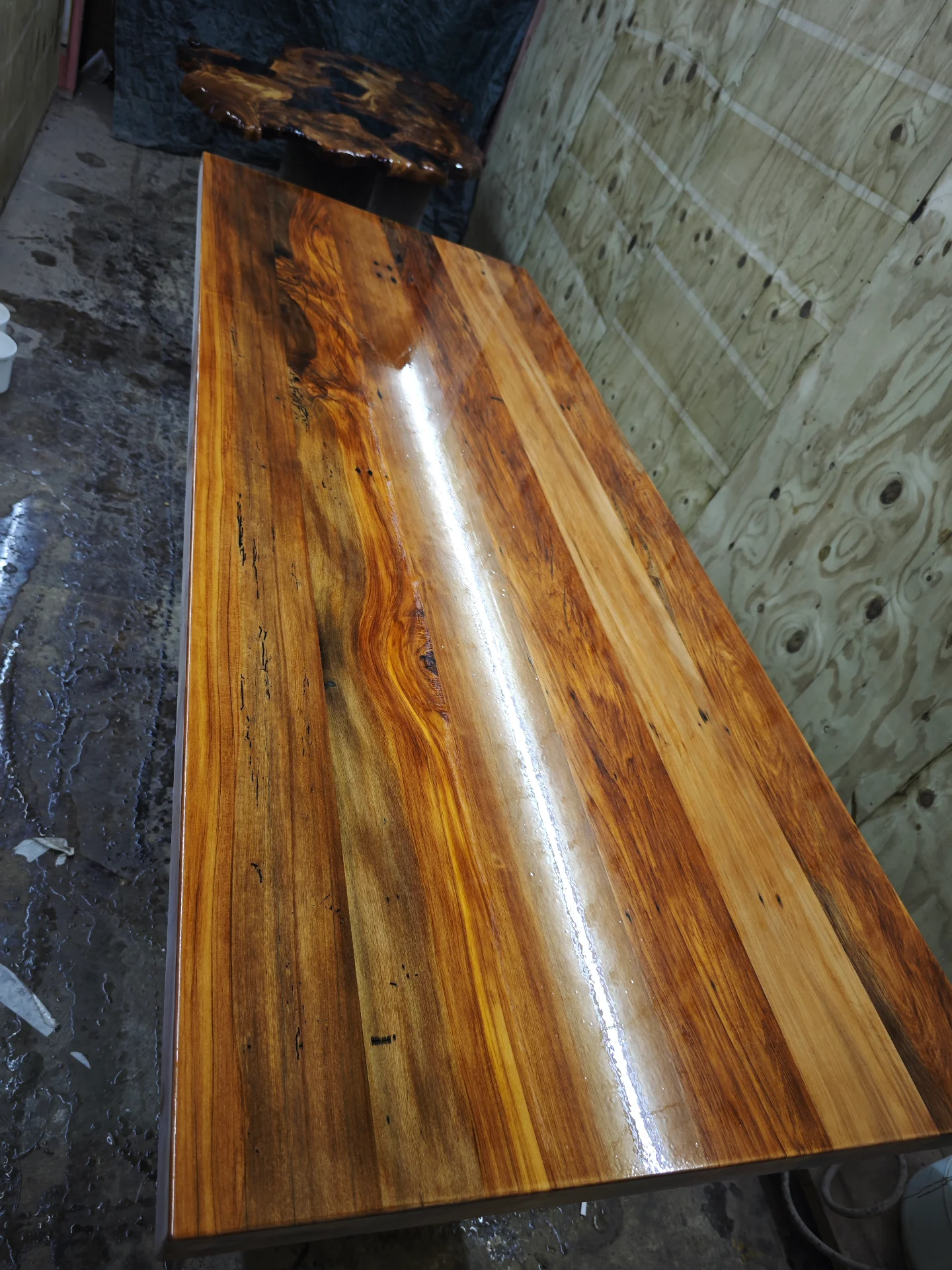 Hayley recycled rimu dining table — Progress photo